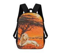 sinyumoney Zaini Scolastici Per Bambini Stampati in 3D White Lion Sunset Zaino Da Viaggio Zaino Leggero Borse Per Libri Bambini Ragazzi Ragazze Borsa Scolastica 17inch