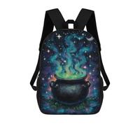 sinyumoney Zaini Scolastici Per Bambini Stampati in 3D Witchs Cauldron Under A Starry Sky Zaino Da Viaggio Zaino Leggero Borse Per Libri Bambini Ragazzi Ragazze Borsa Scolastica 17inch
