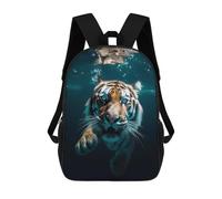 sinyumoney Zaini scolastici stampati 3D per bambini, grande capacità, stile alla moda, per la scuola e i viaggi., Underwater Tiger Encounter, 17"