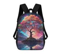 sinyumoney Zaini scolastici stampati 3D per bambini, grande capacità, stile alla moda, per la scuola e i viaggi., Magical Tree In A Starry Night, 17"