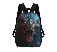sinyumoney Zaini scolastici stampati 3D per bambini, grande capacità, stile alla moda, per la scuola e i viaggi., Mystical Screaming Dragon, 17"