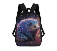 sinyumoney Zaini scolastici stampati 3D per bambini, grande capacità, stile alla moda, per la scuola e i viaggi., Colorful Hedgehog Neon, 17"