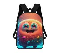 sinyumoney Zaini scolastici stampati 3D per bambini, grande capacità, stile alla moda, per la scuola e i viaggi., Colorful Furry Monster, 17"