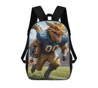 sinyumoney Zaini scolastici stampati 3D per bambini, grande capacità, stile alla moda, per la scuola e i viaggi., Gridiron Dragon Football, 17"