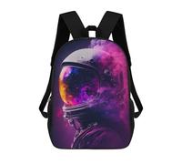 sinyumoney Zaini scolastici stampati 3D per bambini, grande capacità, stile alla moda, per la scuola e i viaggi., Cosmic Astronaut Helmet-2, 17"