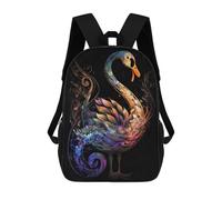 sinyumoney Zaini scolastici stampati 3D per bambini, grande capacità, stile alla moda, per la scuola e i viaggi., Musical Swan Of Harmony, 17"