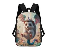 sinyumoney Zaini scolastici stampati 3D per bambini, grande capacità, stile alla moda, per la scuola e i viaggi., Unicorn Dragon Winged Hedgehog, 17"