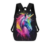 sinyumoney Zaini scolastici stampati 3D per ragazzi e ragazze, zaino per computer portatile per bambini/studenti/adulti, Rainbow Unicorn, 17"