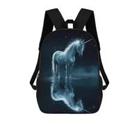 sinyumoney Zaini Scuola Per Bambini Beautiful Magical Leone Borsa Scuola Stampato 3D Per Ragazzi Studenti Di Scuola Elementari E College, Beautiful Magical Unicorn, 17"