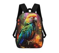sinyumoney Zaini Scuola Per Bambini Beautiful Magical Leone Borsa Scuola Stampato 3D Per Ragazzi Studenti Di Scuola Elementari E College, Majestic Parrot On Ground, 17"