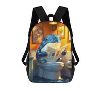 sinyumoney Zaini Scuola Per Bambini Koala Santa on Toilet Borsa Da Scuola Stampato 3D Per Ragazzi Studenti Della Scuola Elementari E Del College, Whale On The Toilet Funny, 17"
