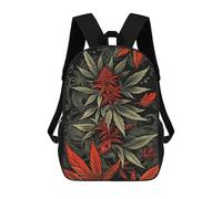 sinyumoney Zaini Scuola Per Bambini Majestic Deer in Enchanted Forest Borsa Da Scuola Stampato In 3D Per Ragazzi, Studenti Della Scuola E Del College, Weed IV, 17"