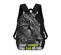 sinyumoney Zaini Scuola Per Bambini Majestic Deer in Enchanted Forest Borsa Da Scuola Stampato In 3D Per Ragazzi, Studenti Della Scuola E Del College, Citazioni animali Leopard, 17"