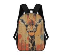 sinyumoney Zaini Scuola Per Bambini Majestic Deer in Enchanted Forest Borsa Da Scuola Stampato In 3D Per Ragazzi, Studenti Della Scuola E Del College, Giraffa Ritratto On Wood Panel Whimsical Wil, 17"