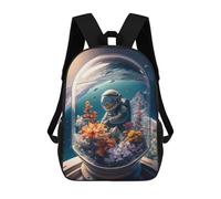 sinyumoney Zaini Scuola Per Bambini MARZO Borsa Da Scuola Stampato In 3D Per Ragazzi, Studenti Della Scuola E Del College, Astronaut The Sea, 17"