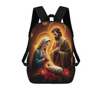 sinyumoney Zaini Scuola Per Bambini Panda with Birra Borsa Da Scuola Stampa 3D Per Ragazzi Studenti Di Scuola E Del College, Nativity Scene Gesù, 17"
