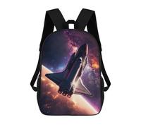 sinyumoney Zaini Scuola Per Bambini Waterfall Astronaut Space Borsa Scuola Stampato 3D Per Ragazzi Studenti Di Scuola Elementari E College, Space Shuttle, 17"