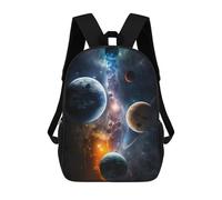 sinyumoney Zaini Scuola Per Bambini Waterfall Astronaut Space Borsa Scuola Stampato 3D Per Ragazzi Studenti Di Scuola Elementari E College, Colorful Galaxy, 17"