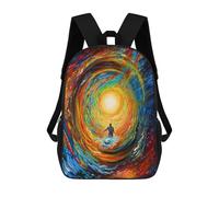 sinyumoney Zaini Scuola Per Bambini Waterfall Astronaut Space Borsa Scuola Stampato 3D Per Ragazzi Studenti Di Scuola Elementari E College, Gazing Into The Infinite, 17"