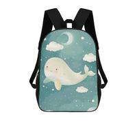 sinyumoney Zaini Scuola Per Bambini Whale Breaching Ocean Waves at Sunset Borsa Da Scuola Stampato In 3D Per Ragazzi, Studenti Della Scuola E Del College, Cute Whale Night Sky, 17"