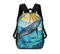 sinyumoney Zaini Scuola Per Bambini Whale Breaching Ocean Waves at Sunset Borsa Da Scuola Stampato In 3D Per Ragazzi, Studenti Della Scuola E Del College, Vetro in acciaio inox blu, 17"