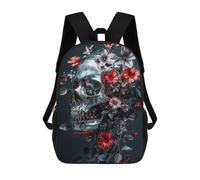 sinyumoney Zaini Silver Skull of Death Zaino Scolastico Per Bambini Borsa Scolastica Borse Scolastiche Stampate in 3D Per Ragazzi Studenti Delle Scuole Elementari E Medie 17inch