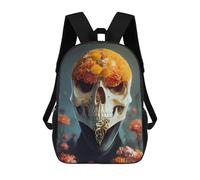 sinyumoney Zaini Skull And Marigold Zaino Scolastico Per Bambini Borsa Scolastica Borse Scolastiche Stampate in 3D Per Ragazzi Studenti Delle Scuole Elementari E Medie 17inch
