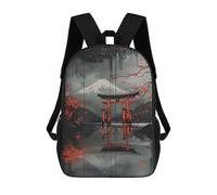 sinyumoney Zaini Stampati 3D Magic Tree Full Moon Zaini Per Bambini, Borse Da Scuola, Borse Da Viaggio Carino, Zaini Casual Per Ragazzi, Japanese Ink Red Bw, 17"