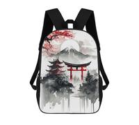 sinyumoney Zaini Stampati 3D Magic Tree Full Moon Zaini Per Bambini, Borse Da Scuola, Borse Da Viaggio Carino, Zaini Casual Per Ragazzi, Japan Scenery Ink Wash 2, 17"