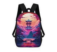 sinyumoney Zaini Stampati 3D Natura Cherry Blossoms Zaini Per Bambini, Borse Da Scuola, Borse Da Viaggio Carine, Zaini Casual Per Ragazzi, Colorful Painting Japanese, 17"