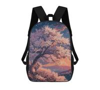 sinyumoney Zaini Stampati 3D Natura Cherry Blossoms Zaini Per Bambini, Borse Da Scuola, Borse Da Viaggio Carine, Zaini Casual Per Ragazzi, Natura Cherry Blossoms, 17"