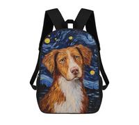 sinyumoney Zaini Stampati 3D Natura Cherry Blossoms Zaini Per Bambini, Borse Da Scuola, Borse Da Viaggio Carine, Zaini Casual Per Ragazzi, Duck Tolling Retriever, 17"