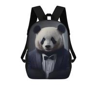 sinyumoney Zaini Stampati 3D Per Bambini A Tree House on Lake Borse Per Libri Ragazzo Ragazza Borsa Scuola Per Bambini Zaino Con Grandi Tasche Per La Scuola, Panda Suit, 17"