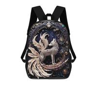 sinyumoney Zaini Stampati 3D Per Bambini A Tree House on Lake Borse Per Libri Ragazzo Ragazza Borsa Scuola Per Bambini Zaino Con Grandi Tasche Per La Scuola, Nine Tailed Fox, 17"