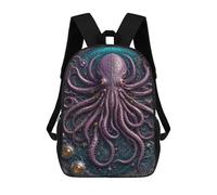 sinyumoney Zaini Stampati 3D Per Bambini A Tree House on Lake Borse Per Libri Ragazzo Ragazza Borsa Scuola Per Bambini Zaino Con Grandi Tasche Per La Scuola, Steampunk Cthulhu, 17"