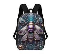 sinyumoney Zaini Stampati 3D Per Bambini A Tree House on Lake Borse Per Libri Ragazzo Ragazza Borsa Scuola Per Bambini Zaino Con Grandi Tasche Per La Scuola, Ethereal Steampunk Cicada, 17"