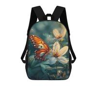sinyumoney Zaini Stampati 3D Per Bambini A Tree House on Lake Borse Per Libri Ragazzo Ragazza Borsa Scuola Per Bambini Zaino Con Grandi Tasche Per La Scuola, Majestic Butterfly, 17"