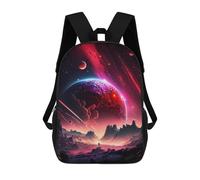 sinyumoney Zaini Stampati 3D Per Bambini Aurora Sunset Mountain Borse Per Libri Ragazzo Ragazza Borsa Scuola Per Bambini Zaino Con Grandi Tasche Per La Scuola, Red Evil Stellar Horizon, 17"