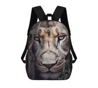 sinyumoney Zaini Stampati 3D Per Bambini Black Panther Fluorescente Borsa Da Scuola Per Bambini, Borsa Da Viaggio, Borsa Per Libri Alla Moda Grande Zaino, The Wild King Leone Head, 17"