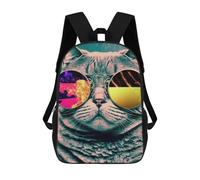 sinyumoney Zaini Stampati 3D Per Bambini Black Panther Fluorescente Borsa Da Scuola Per Bambini, Borsa Da Viaggio, Borsa Per Libri Alla Moda Grande Zaino, Neon Cat, 17"