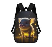 sinyumoney Zaini Stampati 3D Per Bambini Black Panther Fluorescente Borsa Da Scuola Per Bambini, Borsa Da Viaggio, Borsa Per Libri Alla Moda Grande Zaino, Glow Pig Animal, 17"