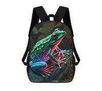 sinyumoney Zaini Stampati 3D Per Bambini Black Panther Fluorescente Borsa Da Scuola Per Bambini, Borsa Da Viaggio, Borsa Per Libri Alla Moda Grande Zaino, Cute Frog-1, 17"