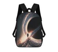 sinyumoney Zaini Stampati 3D Per Bambini Drifting In Outer Space Borse Per Libri Ragazzo Ragazza Borsa Scuola Per Bambini Zaino Con Grandi Tasche Per La Scuola, The Black Hole, 17"
