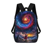 sinyumoney Zaini Stampati 3D Per Bambini Floreali Rose: Zaino Scuola Carino Per Ragazzi Ideale Per Attività All'aperto E Uscite Al College, Santa And The Cosmic Spiral, 17"
