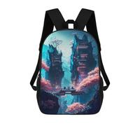 sinyumoney Zaini Stampati 3D Per Bambini Mountain Nebula Galaxy Borse Per Libri Ragazzo Ragazza Borsa Scuola Per Bambini Zaino Con Grandi Tasche Per La Scuola, Neon Blossom Fusion, 17"