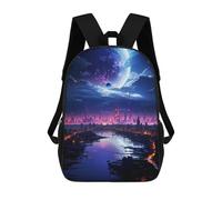 sinyumoney Zaini Stampati 3D Per Bambini Mountain Nebula Galaxy Borse Per Libri Ragazzo Ragazza Borsa Scuola Per Bambini Zaino Con Grandi Tasche Per La Scuola, Spectacular Urban Night, 17"