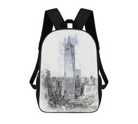 sinyumoney Zaini Stampati 3D Per Bambini OTTAWA 4 Borse Per Libri Ragazzo Ragazza Borsa Scuola Per Bambini Zaino Con Grandi Tasche Per La Scuola, One World Trade Center, 17"