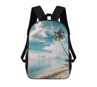sinyumoney Zaini Stampati 3D Per Bambini OTTAWA 4 Borse Per Libri Ragazzo Ragazza Borsa Scuola Per Bambini Zaino Con Grandi Tasche Per La Scuola, Island Escape Ocean View, 17"