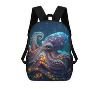 sinyumoney Zaini Stampati 3D Per Bambini Pizza Starry Night Borsa Da Scuola Per Bambini, Borsa Da Viaggio, Borsa Per Libri Alla Moda Grande Zaino, Magical Octopus Fantasy, 17"
