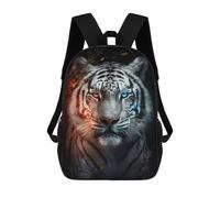 sinyumoney Zaini Stampati 3D Per Bambini Pizza Starry Night Borsa Da Scuola Per Bambini, Borsa Da Viaggio, Borsa Per Libri Alla Moda Grande Zaino, Colorful White Tiger, 17"
